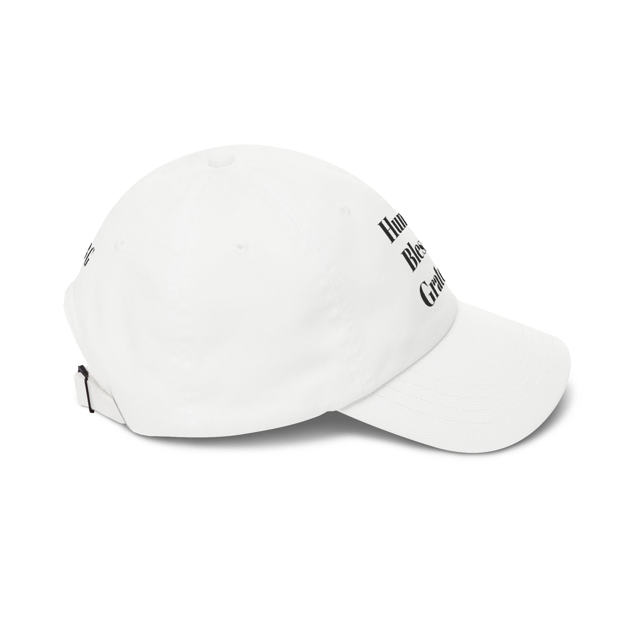 Humble Blessed Grateful Dad Cap — Embroidered Inspirational Baseball Hat (HBG Back)