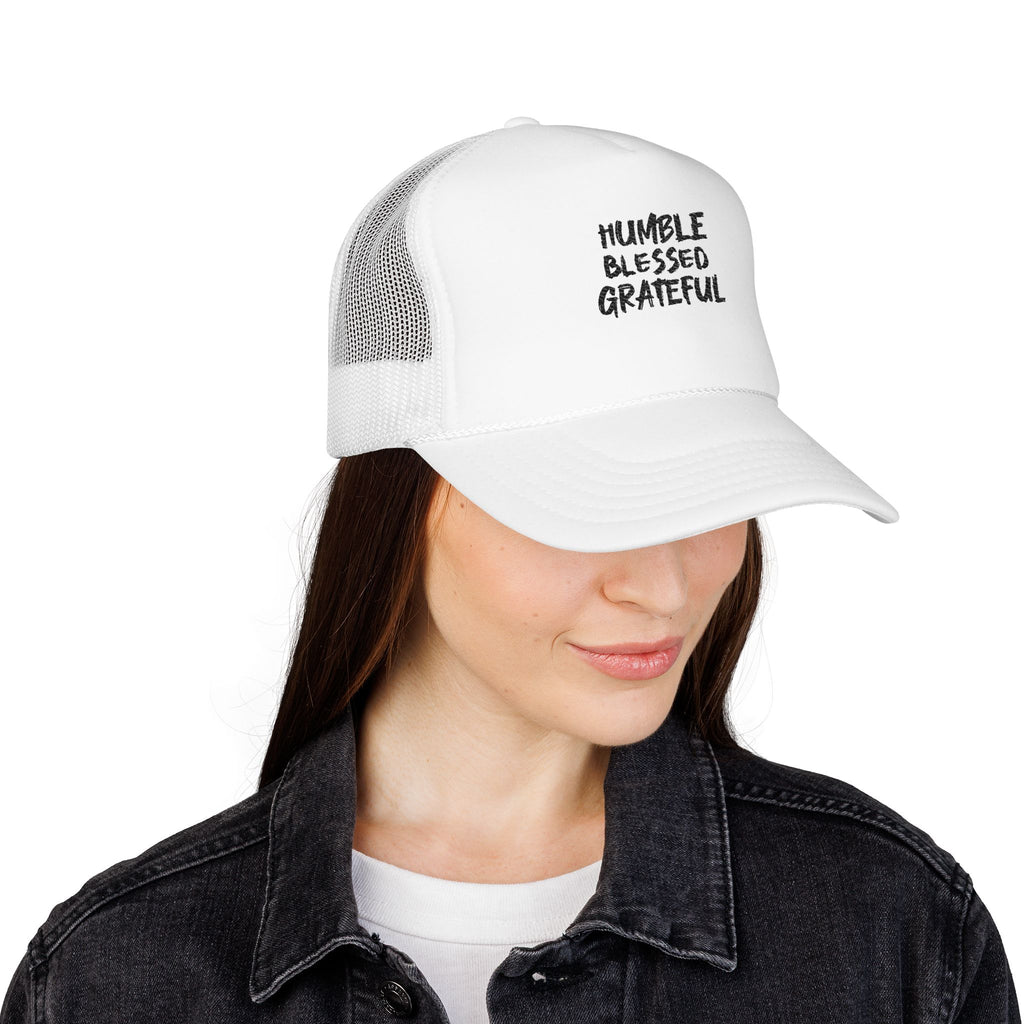 Trucker Hat — Humble Blessed Grateful Embroidered Cap