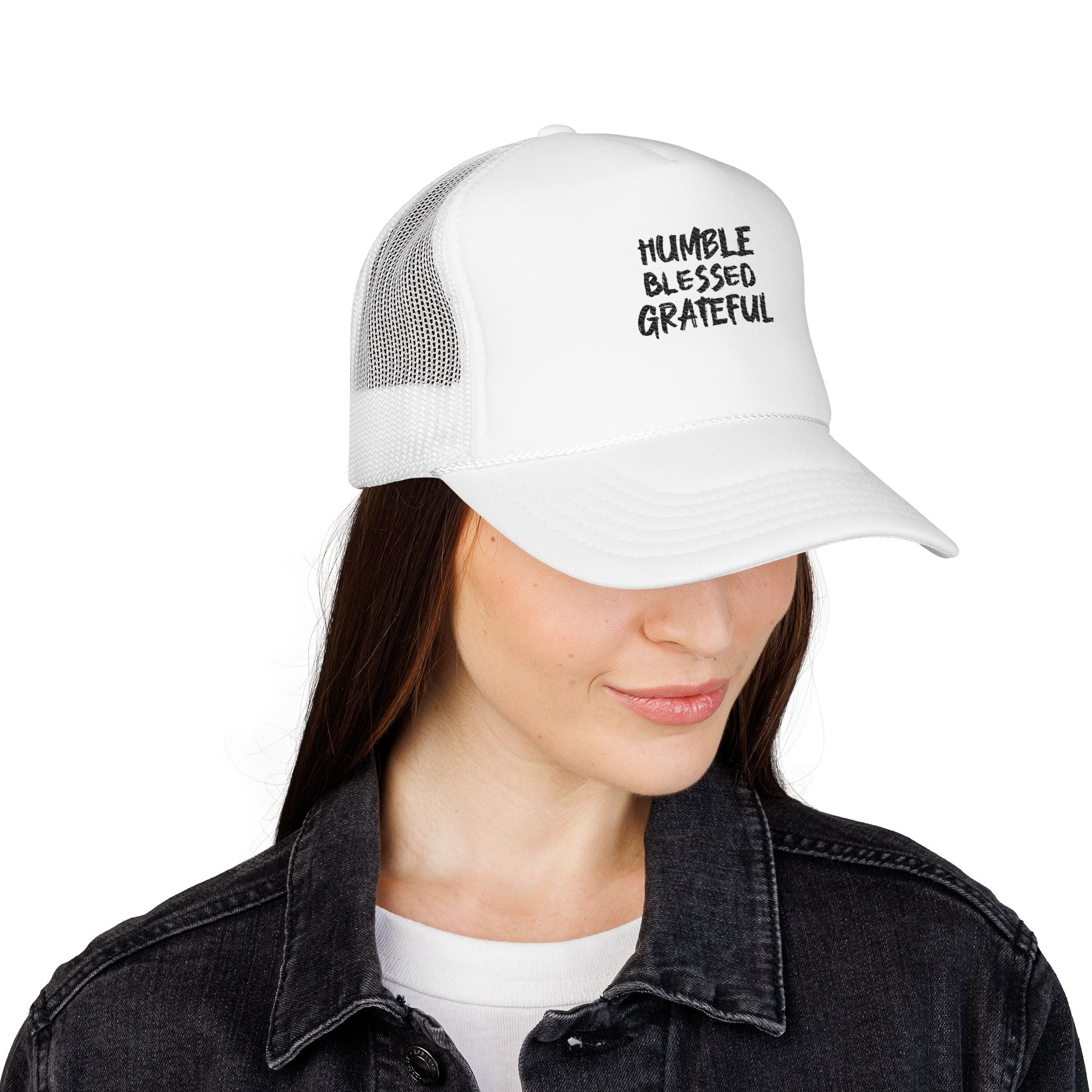 Trucker Hat — Humble Blessed Grateful Embroidered Cap