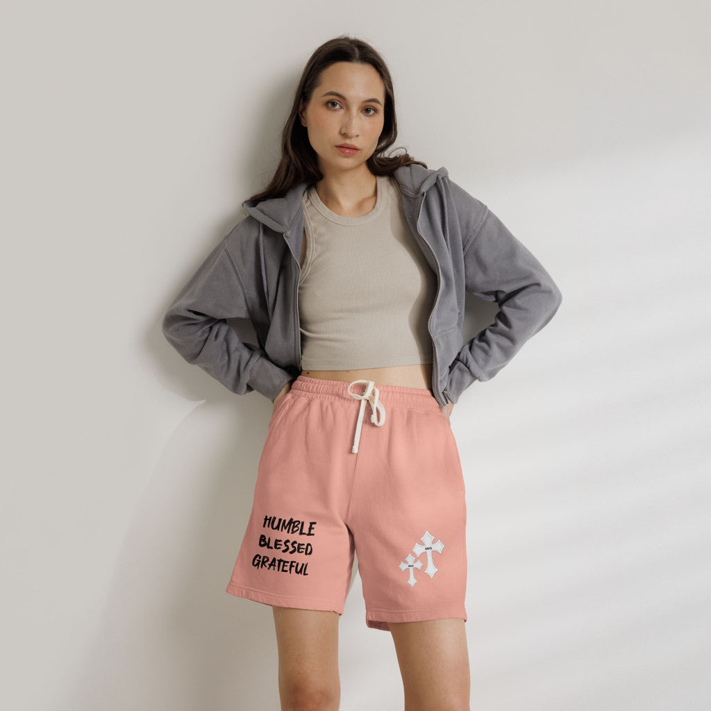 "Humble Blessed Grateful" Shorts with Cross