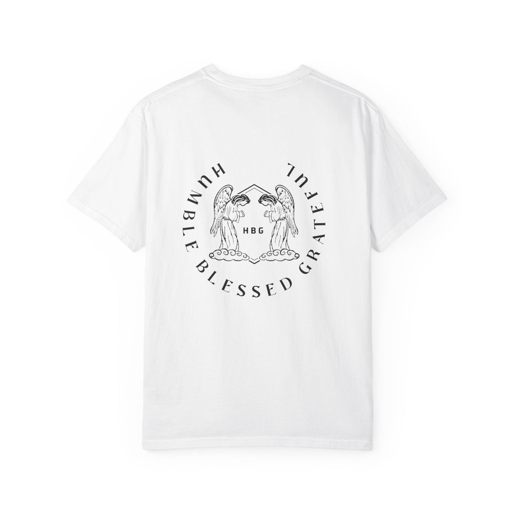 HBG Angel Graphic T-Shirt — Humble Blessed Grateful Chest Logo