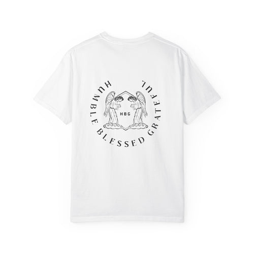 HBG Angel Graphic T-Shirt — Humble Blessed Grateful Chest Logo