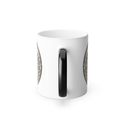 Color-Morphing Coffee Mug – "Humble & Grateful" Vintage Coffee Badge, 11 oz