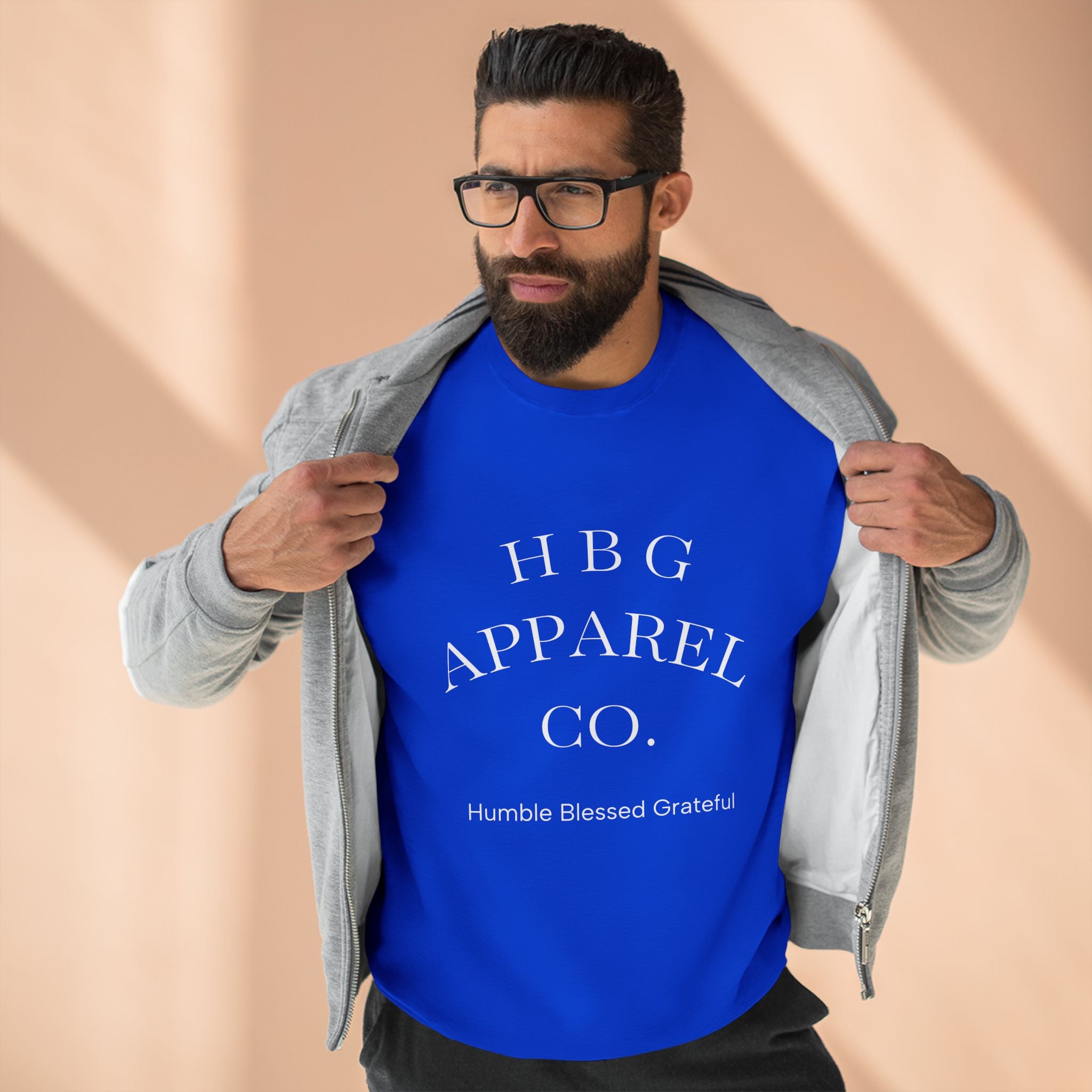 HBG Apparel Co. Crewneck Sweatshirt — "Humble Blessed Grateful" Cozy Casual Pullover