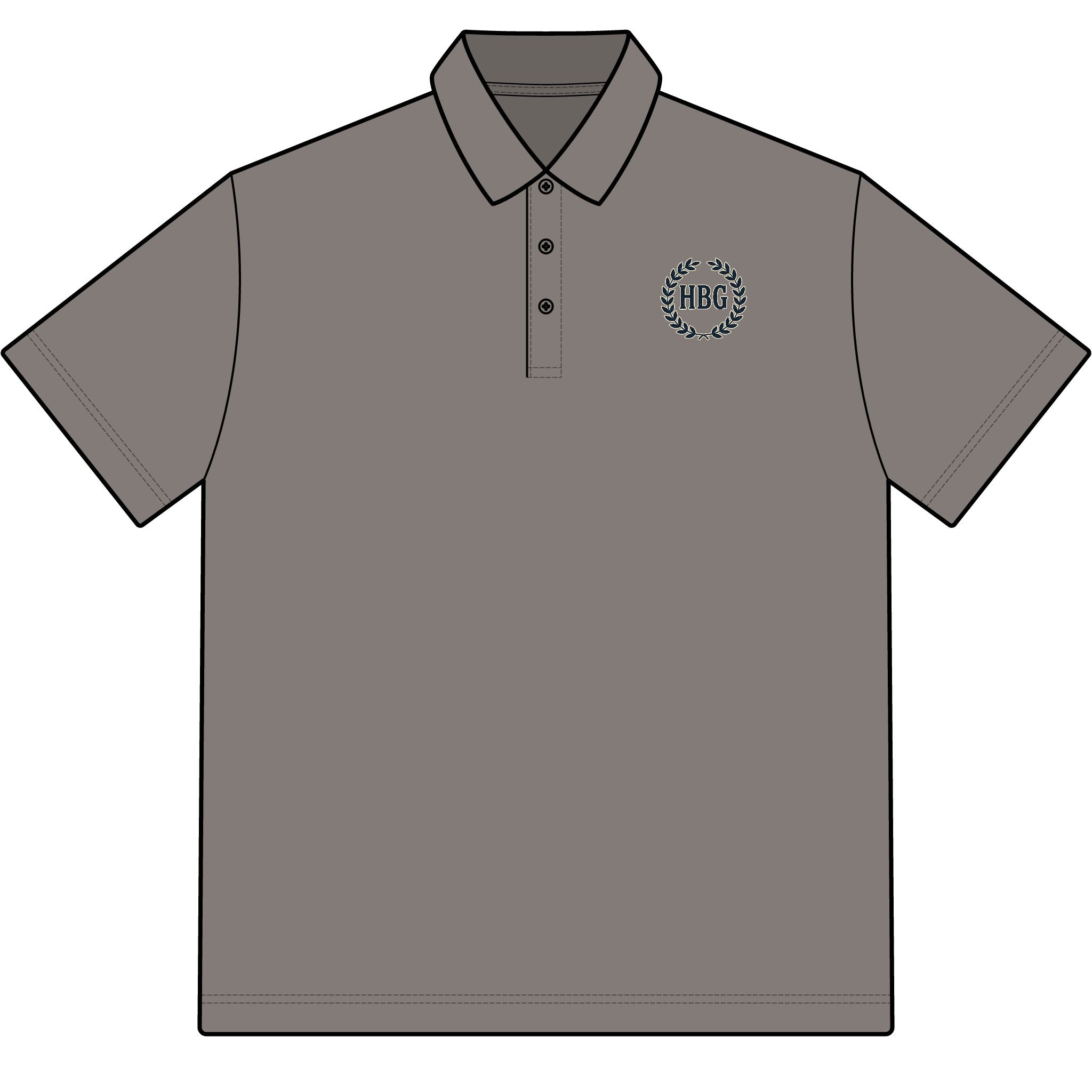 Polo Shirt — Classic Grey with HBG Logo
