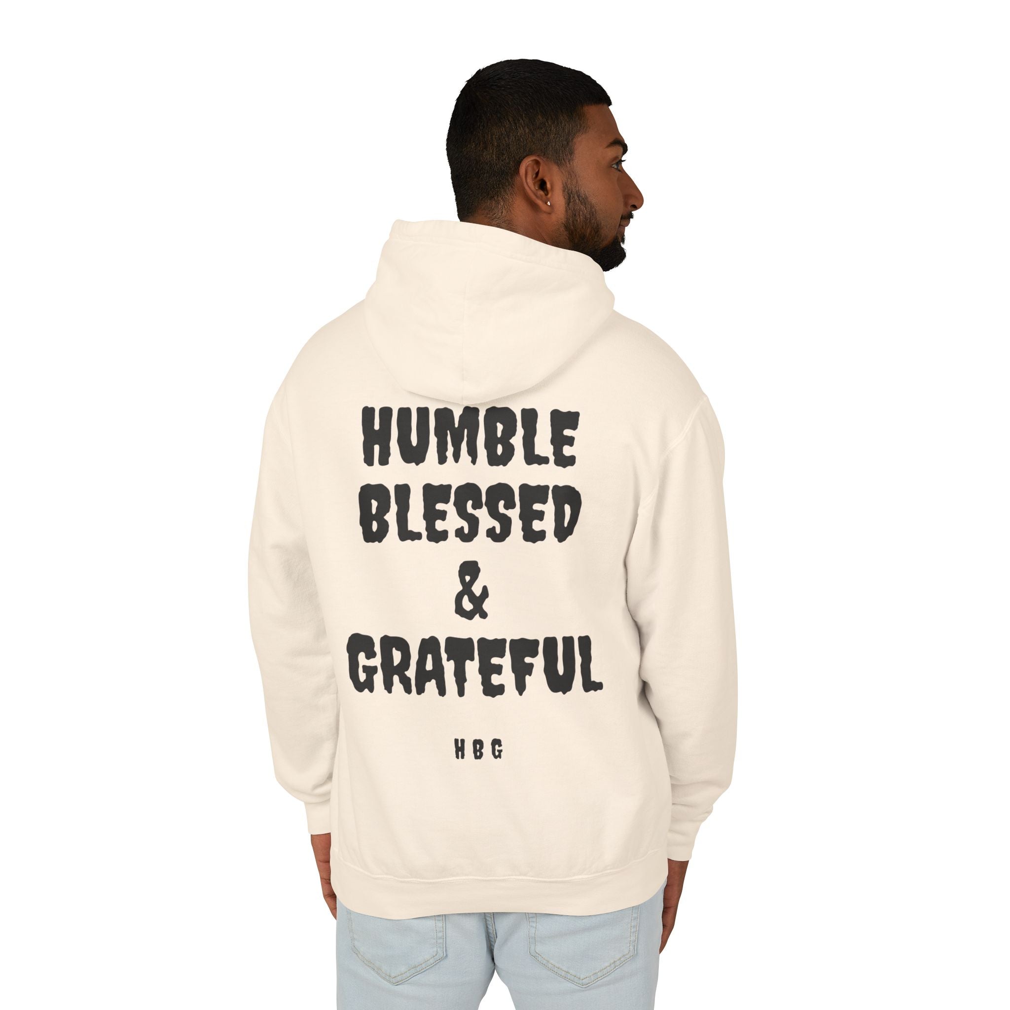 Hoodie — "Humble Blessed & Grateful" Lightweight Cream Hoodie