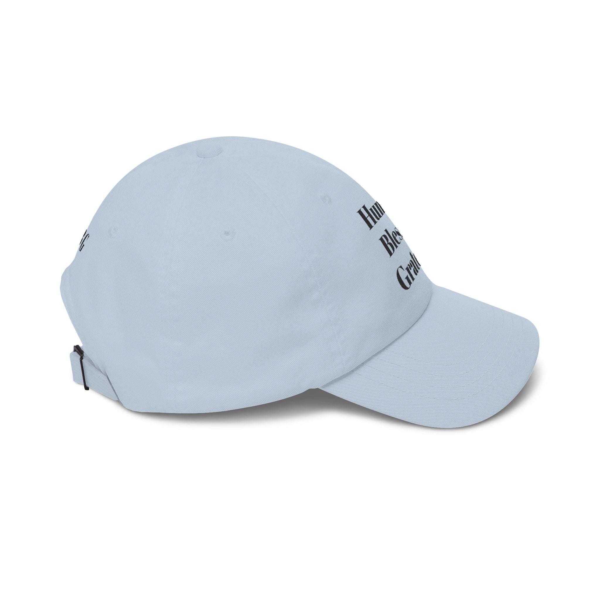 Humble Blessed Grateful Dad Cap — Embroidered Inspirational Baseball Hat (HBG Back)