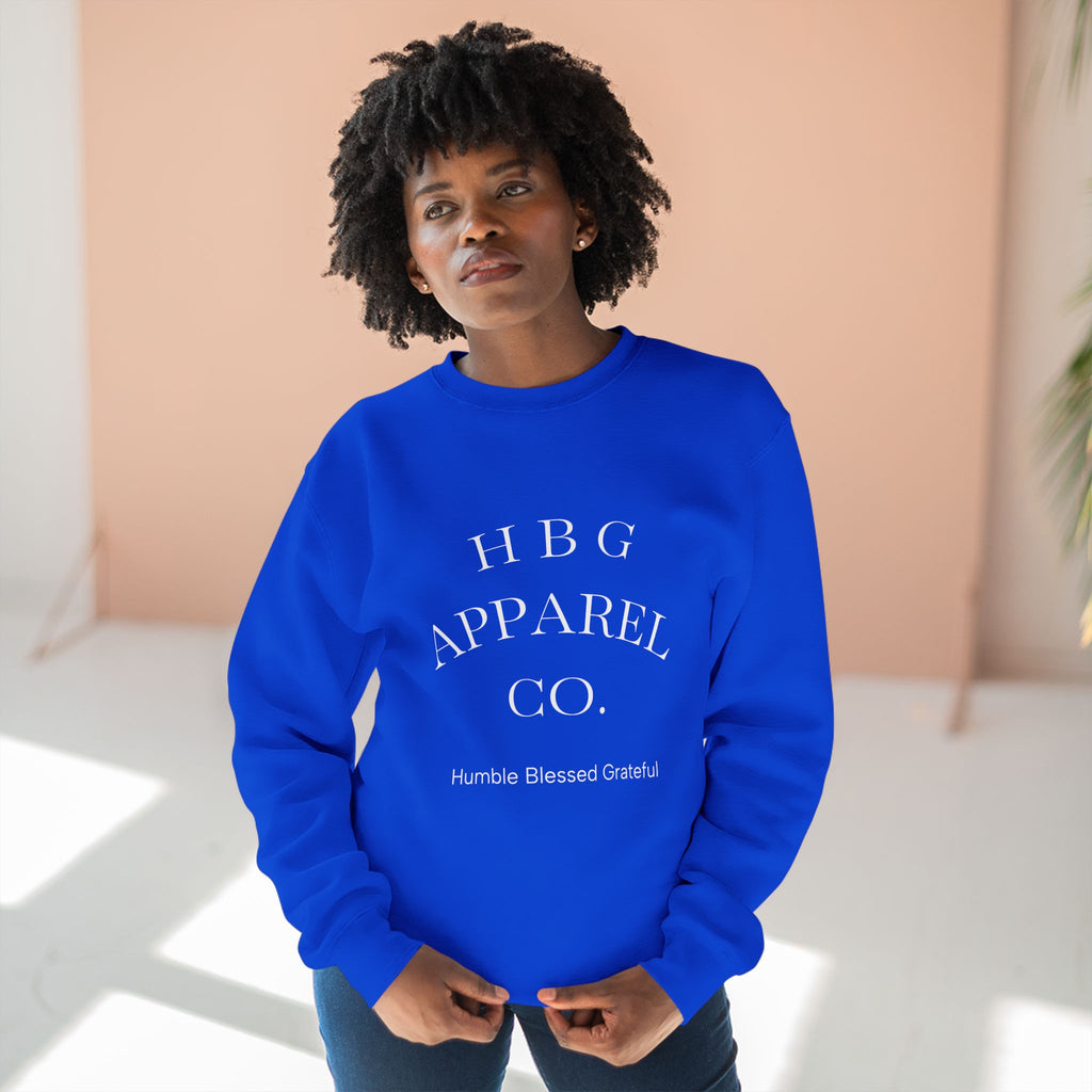 HBG Apparel Co. Crewneck Sweatshirt — "Humble Blessed Grateful" Cozy Casual Pullover