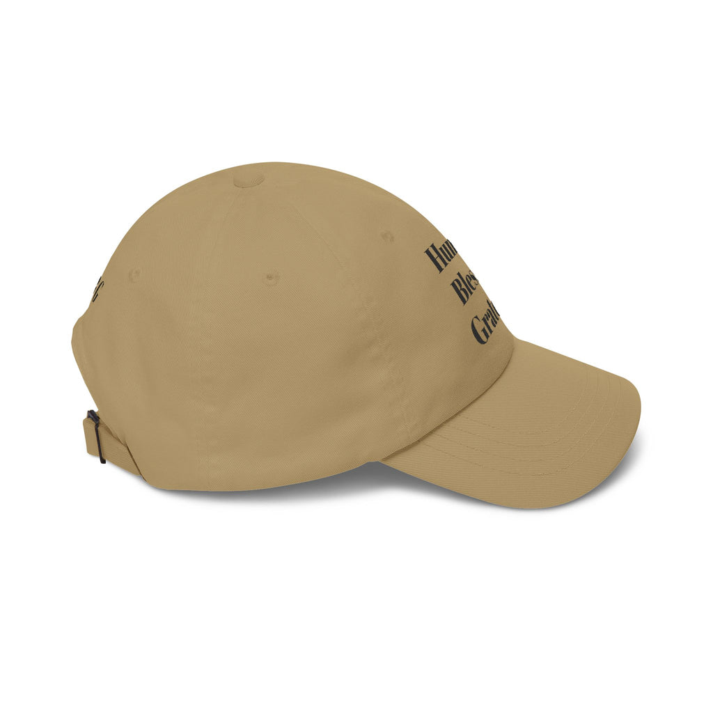 Humble Blessed Grateful Dad Cap — Embroidered Inspirational Baseball Hat (HBG Back)