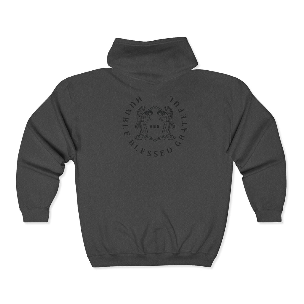 Blessed Grateful Hoodie - Palm Tree Beach Zip-Up Sweatshirt