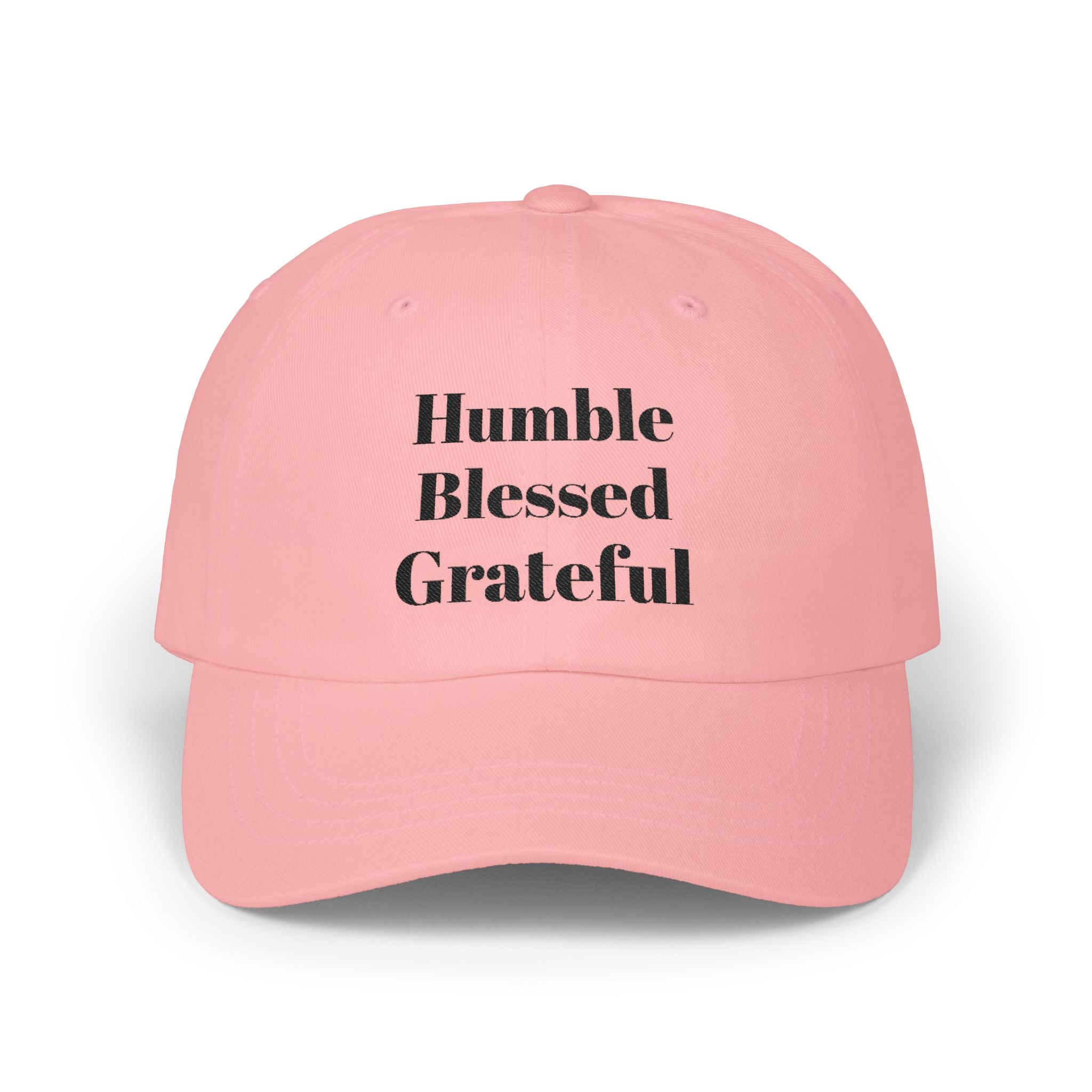 Humble Blessed Grateful Dad Cap — Embroidered Inspirational Baseball Hat (HBG Back)