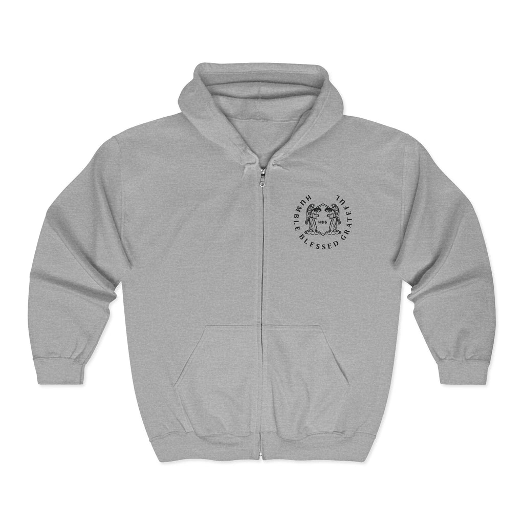 Blessed Grateful Hoodie - Palm Tree Beach Zip-Up Sweatshirt