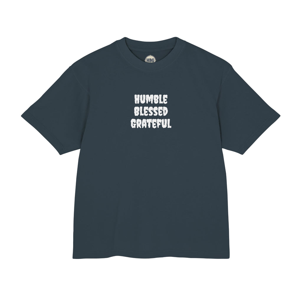 Blessed Grateful Tee — Retro Bubble Letter Spiritual Pocket T‑Shirt