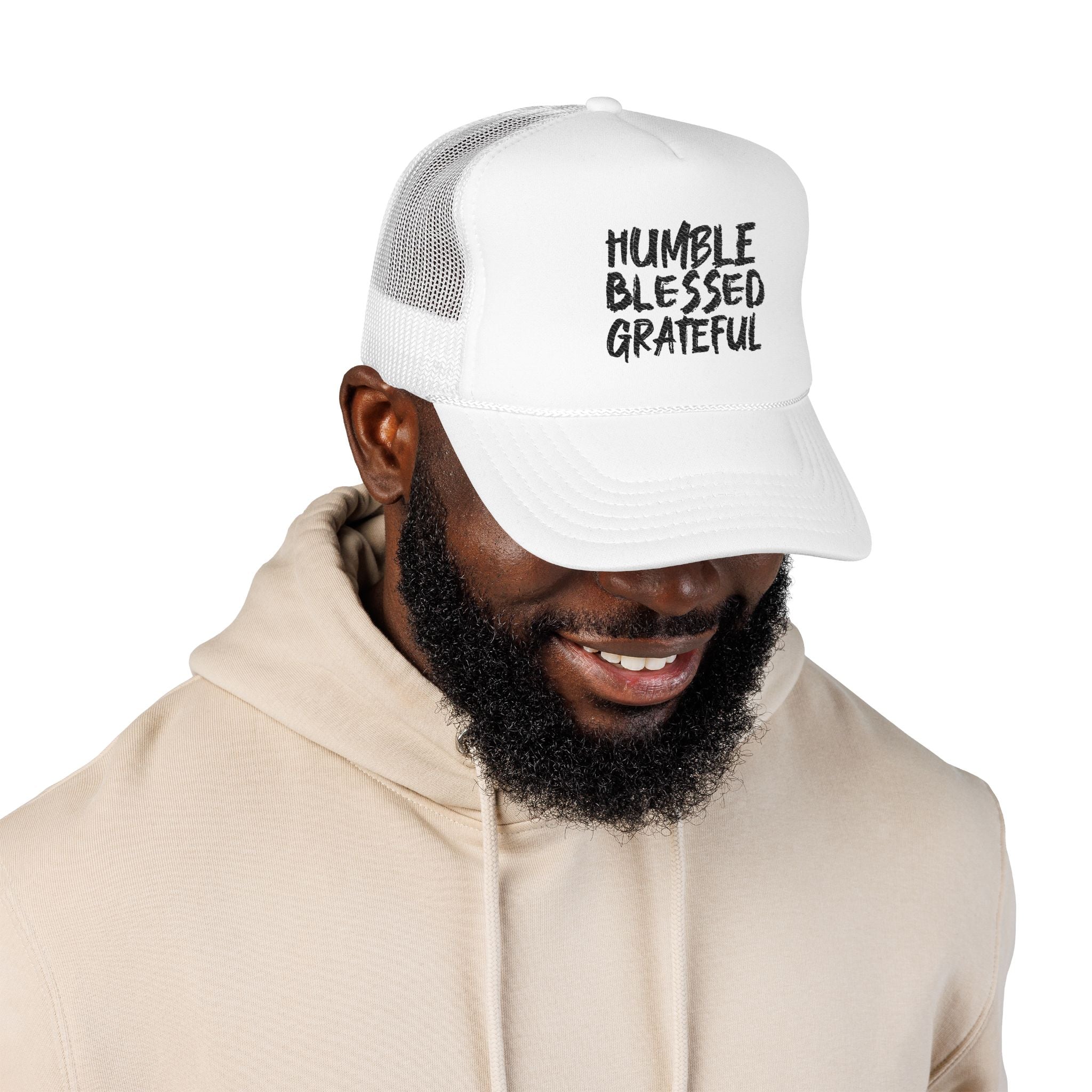 Trucker Hat — Humble Blessed Grateful Embroidered Cap