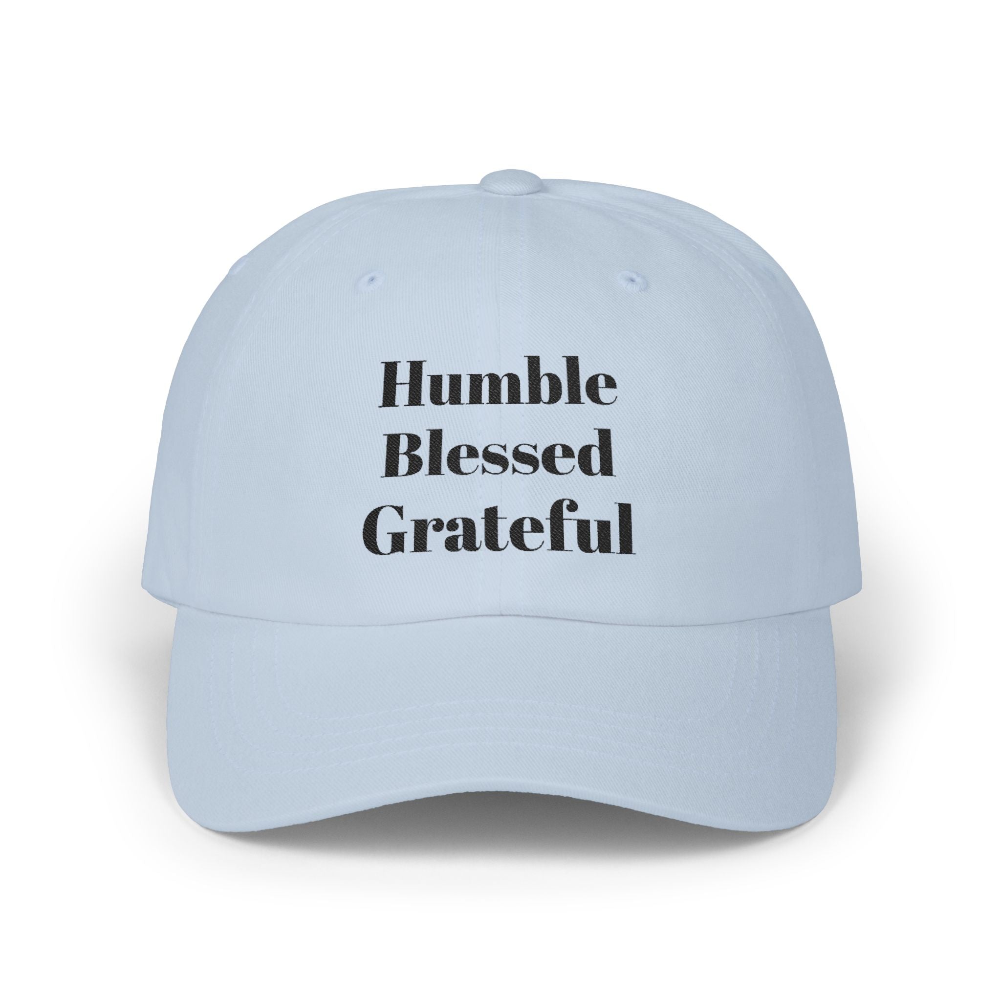 Humble Blessed Grateful Dad Cap — Embroidered Inspirational Baseball Hat (HBG Back)