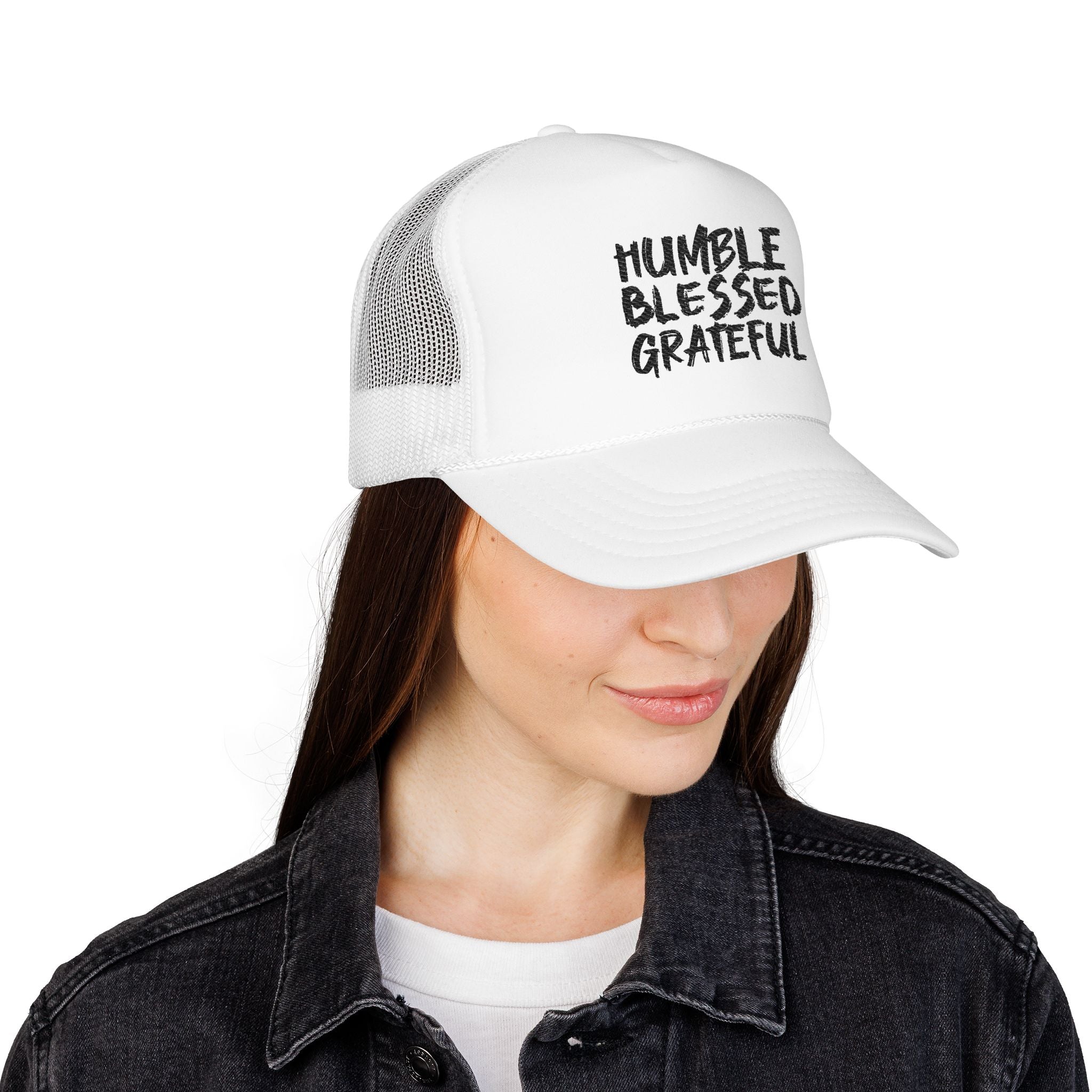 Trucker Hat — Humble Blessed Grateful Embroidered Cap