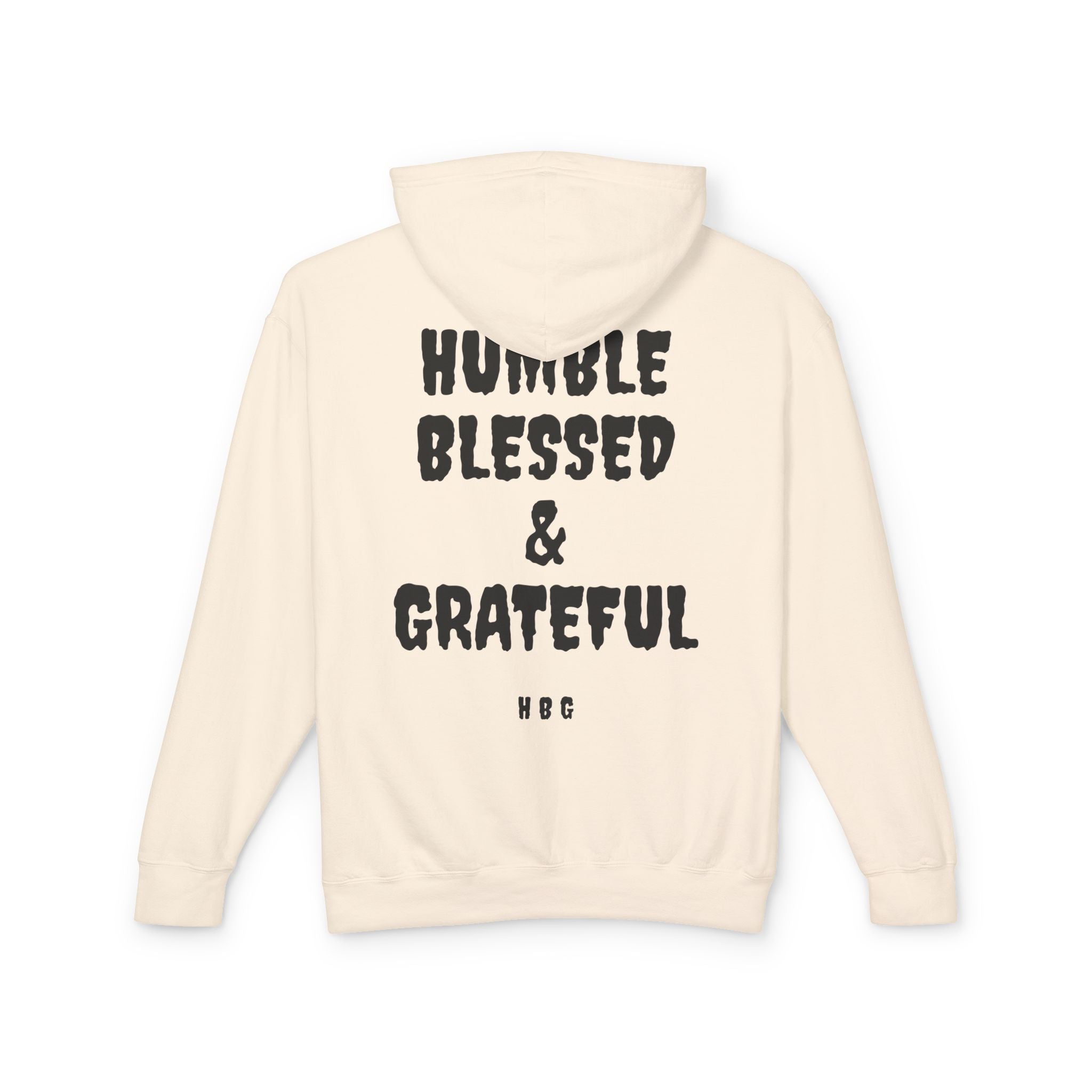 Hoodie — "Humble Blessed & Grateful" Lightweight Cream Hoodie