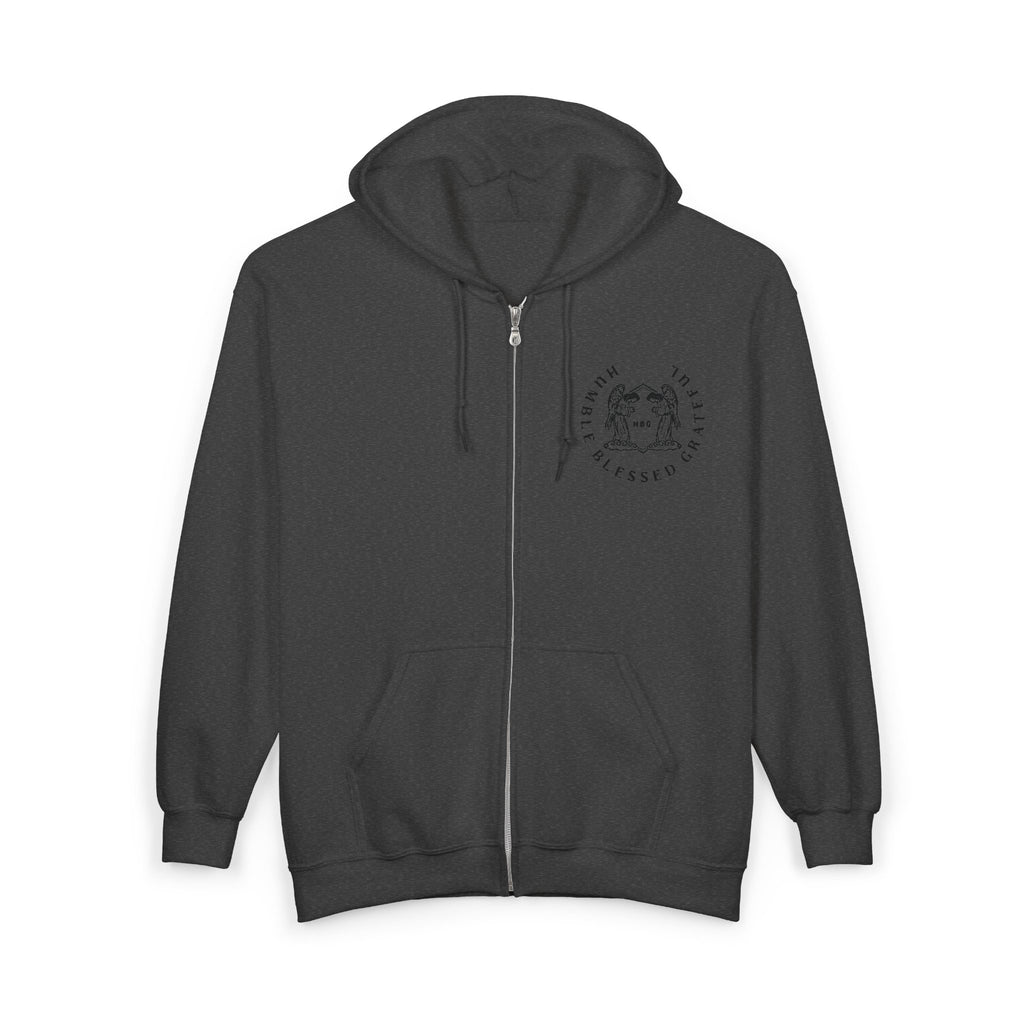 Blessed Grateful Hoodie - Palm Tree Beach Zip-Up Sweatshirt