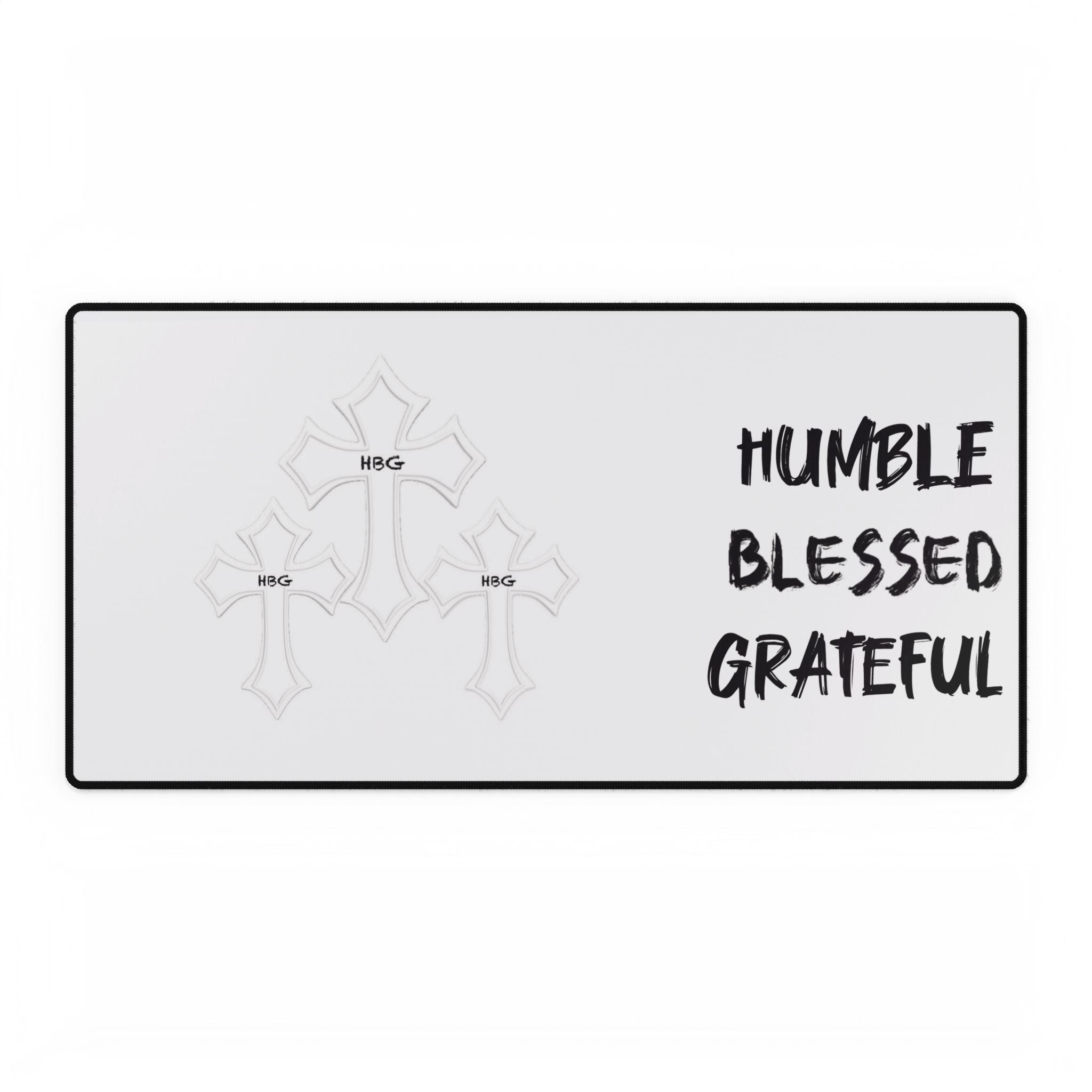 Humble Blessed Grateful Desk Mat — Faith-Inspired Large Mousepad & Keyboard Pad