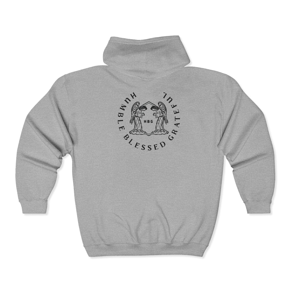 Blessed Grateful Hoodie - Palm Tree Beach Zip-Up Sweatshirt