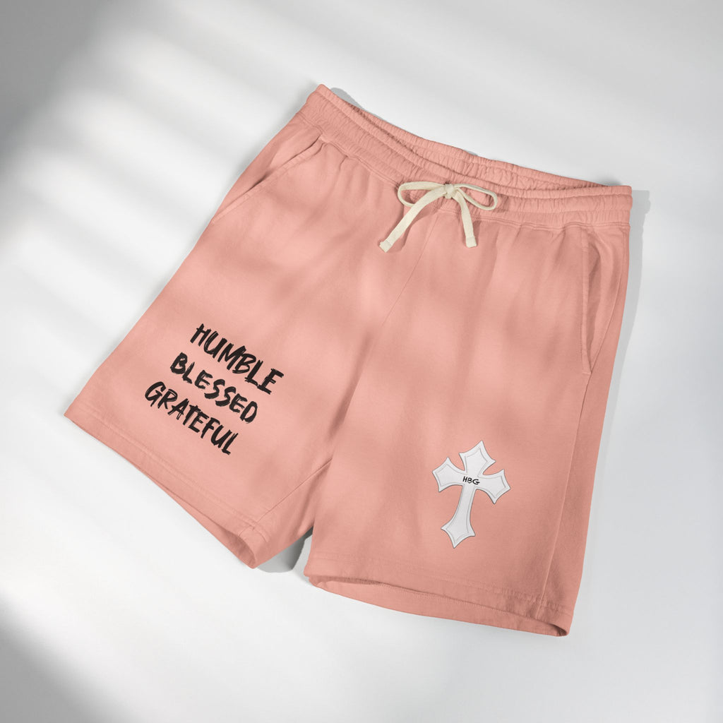 Faith-Inspired Sweat Shorts — "Humble Blessed Grateful" with Cross