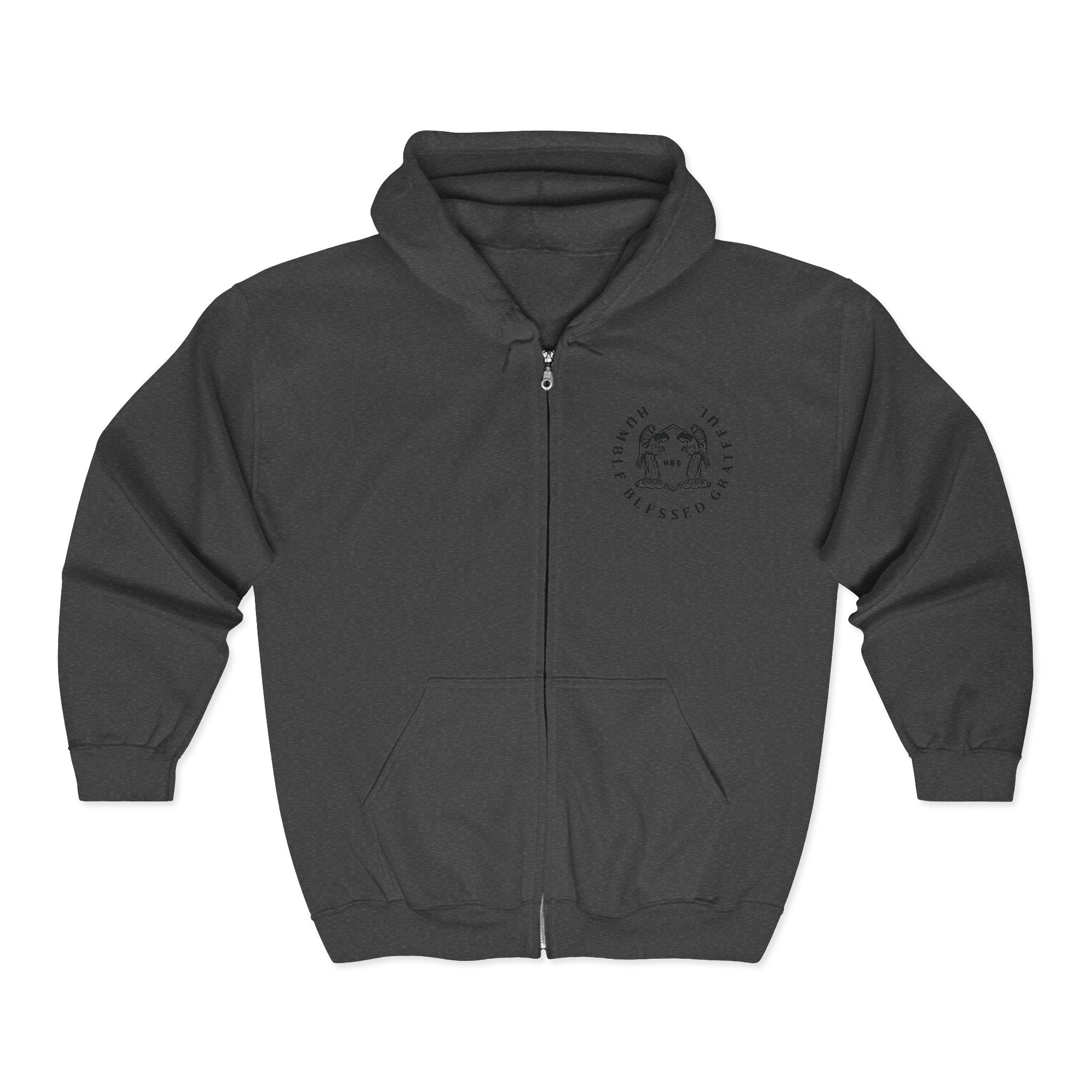 Blessed Grateful Hoodie - Palm Tree Beach Zip-Up Sweatshirt