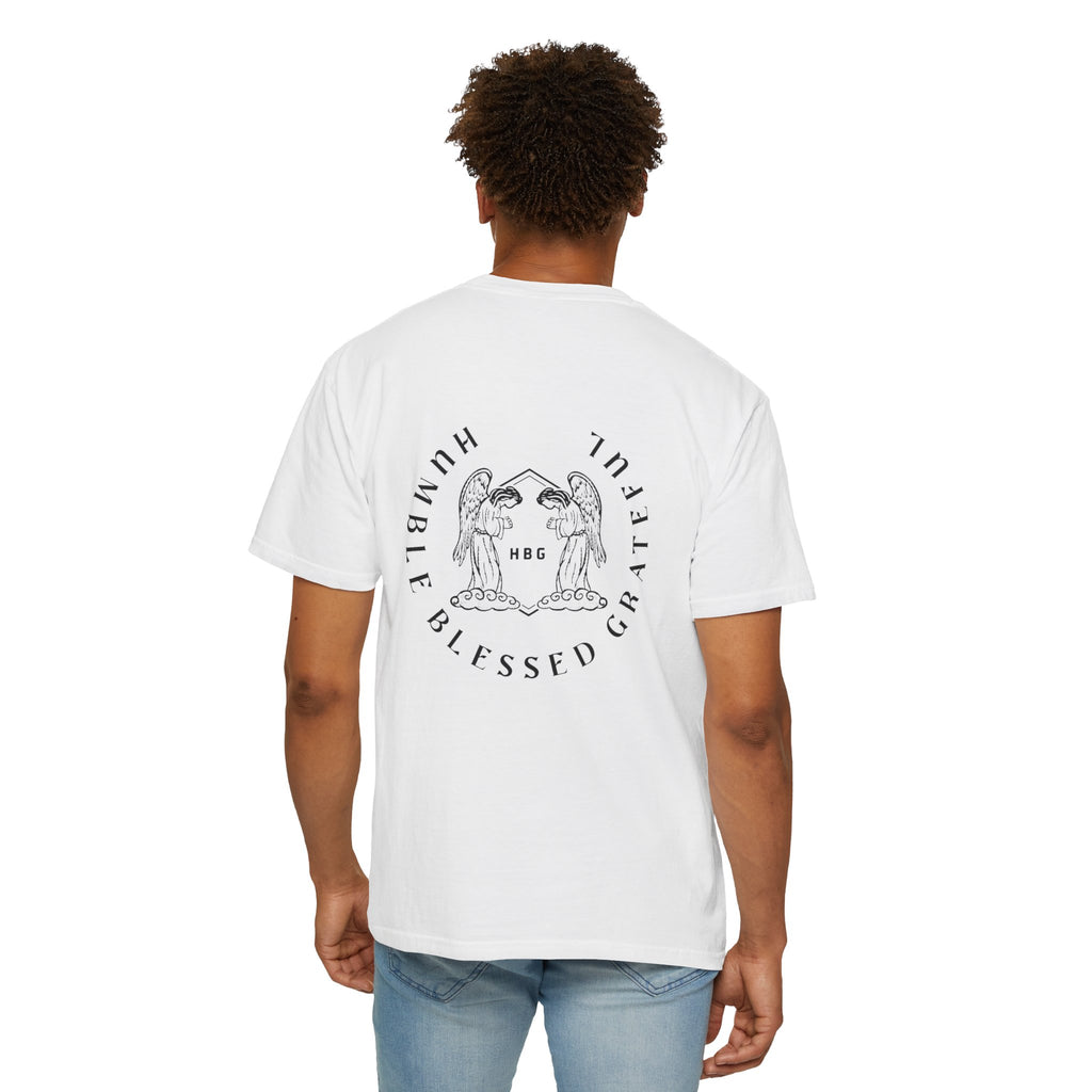 HBG Angel Graphic T-Shirt — Humble Blessed Grateful Chest Logo